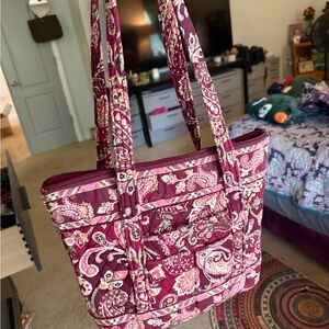 Vera Bradley Paisley Tote - Burgundy and Pink